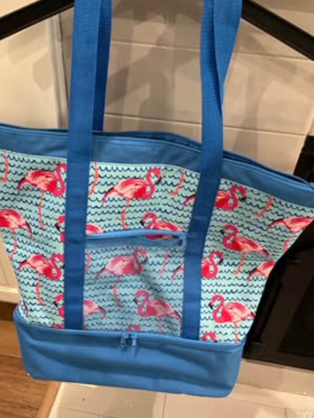 Crown and Ivy flamingo beach bag